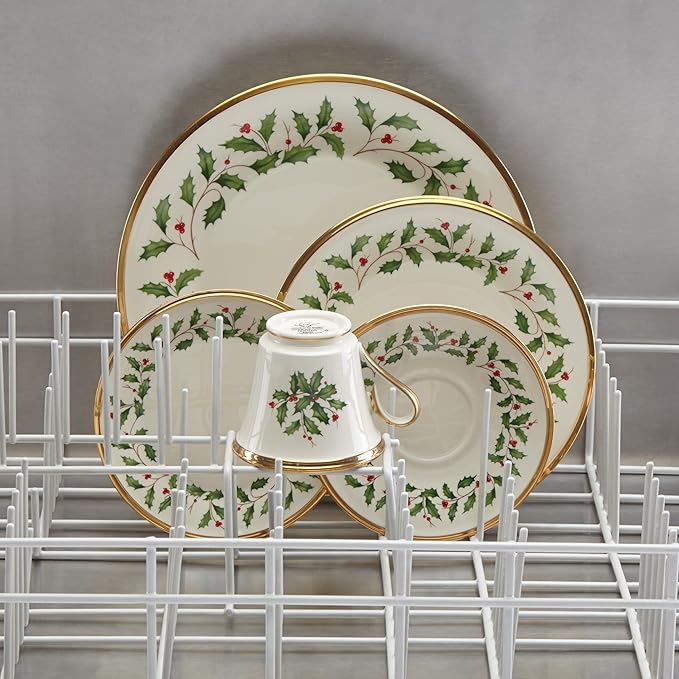 Lenox 146590600 Holiday 5-Piece Place Setting, Christmas Drinkware Set, Hosting