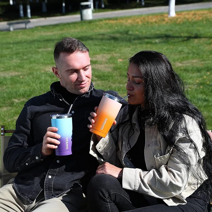 BJPKPK 20 oz Tumbler with Lid and Straw Insulated Travel Coffee Mug Reusable Stainless Steel Thermal Cups,Black