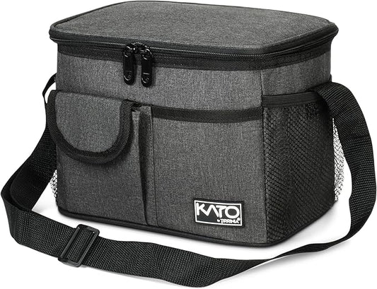 Tirrinia Insulated Lunch Bag for Women Men, Leakproof Lunch Box Containers for Adult, Work, School, Soft Lunchbox for Kids,Boys, Adult Cooler Bag for Picnic Hiking Beach,Charcoal