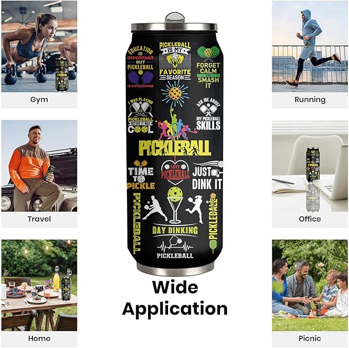 Pickleball Tumbler Cup Travel Mug With Lid,Pickleball Lover Birthday Gifts Stainless Steel Vacuum Coffee Mug Cup Pickleball Gifts For Women Men 17 Oz