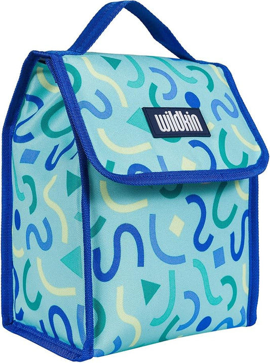 Wildkin Kids Insulated Lunch Bag – Reusable, Ideal for Hot/Cold Snacks, School & Travel - Confetti Blue