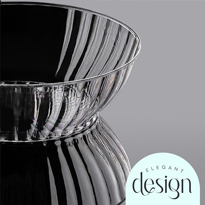 PLASTICPRO 60 Pack Crystal Like Clear Disposable Plastic Plates Dinner Plates 6 ounce Bowls for Special Occasions Parties