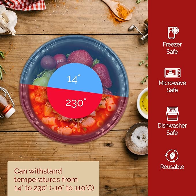 Reli. Meal Prep Container Bowls, 16 oz (25 Pack) Meal Prep Containers Reusable | Plastic Take Out Food Boxes, Microwavable Bowls with Lids | Disposable for Takeout, To Go, Leftover