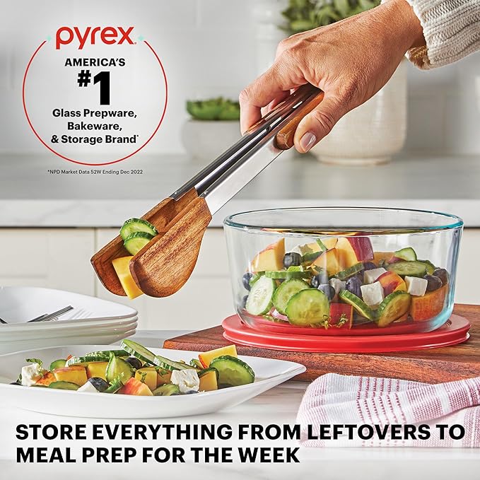 Pyrex Simply Store 9-Pack Mixed Sized Glass Food Storage Set, Round & Rectangular Containers With Lids, BPA-Free, Dishwasher & Microwave Safe
