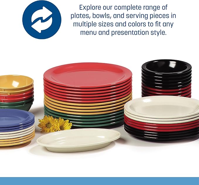 Carlisle FoodService Products Kingline Reusable Plastic Bowl Fruit Bowl with Rim for Home and Restaurant, Melamine, 4.75 Ounces, White