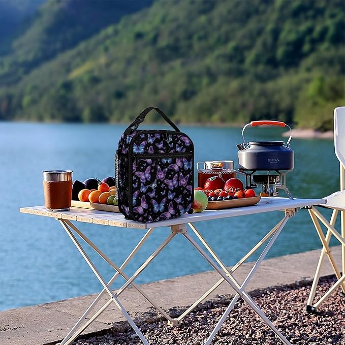 Butterfly Lunch Box 10 Inch Reusable Insulated Butterfly Lunch Bag