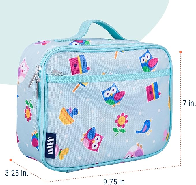 Wildkin Kids Insulated Lunch Box for Girls – Durable and Reusable for School & Travel - (Birdie)