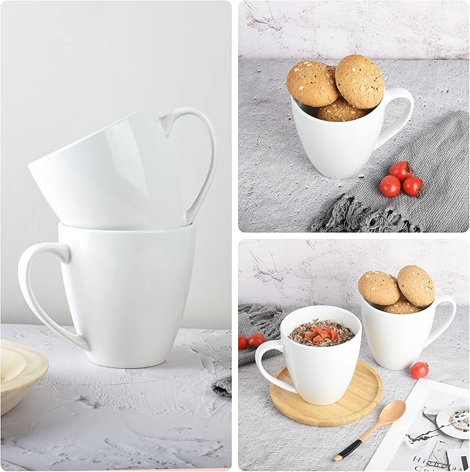 39oz Large Coffee Mug Ceramic Tea Cup for Office and Home Big Capacity with Handle also for Soup, Cereal and Salad (white)