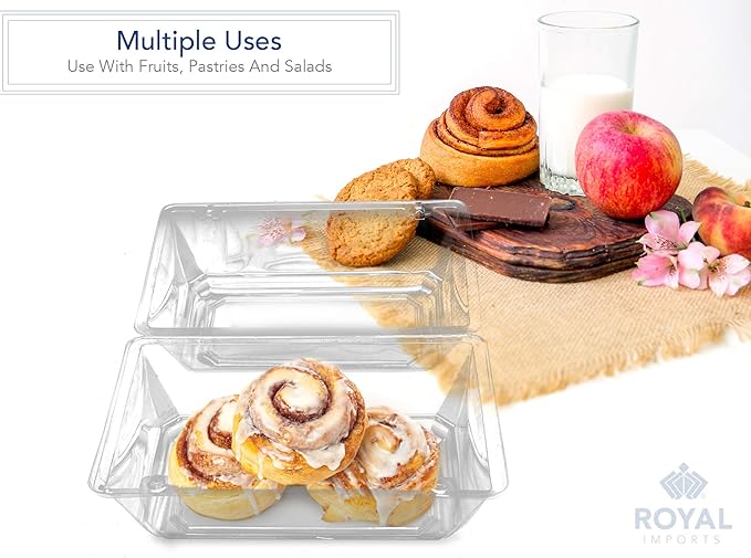 Royal Imports 50 Pack Clear Plastic Flower Box for Corsage, Boutonniere, Rose, Orchid Prom Wedding Craft Container 25x5x4