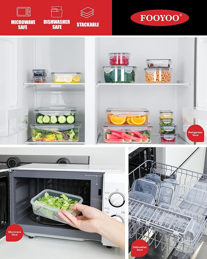 56 Pcs Large Food Storage Containers Set with Lids, Airtight Plastic Containers for Pantry & Kitchen Organization, BPA-Free, Leak-Proof