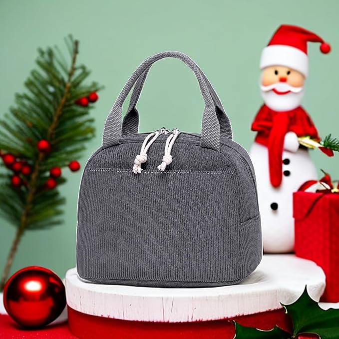 Bluboon Lunch Bag for Women Men Cute Corduroy Lunch Tote Bags Reusable Insulated Lunch Box Large Capacity Reusable Insulated Cooler for Work Picnic or Travel