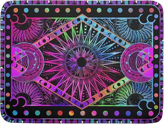 Purple Absorbent Dish Drying Mat Sun and Moon Microfiber Drying Pad for Kitchen Counter Decor Large