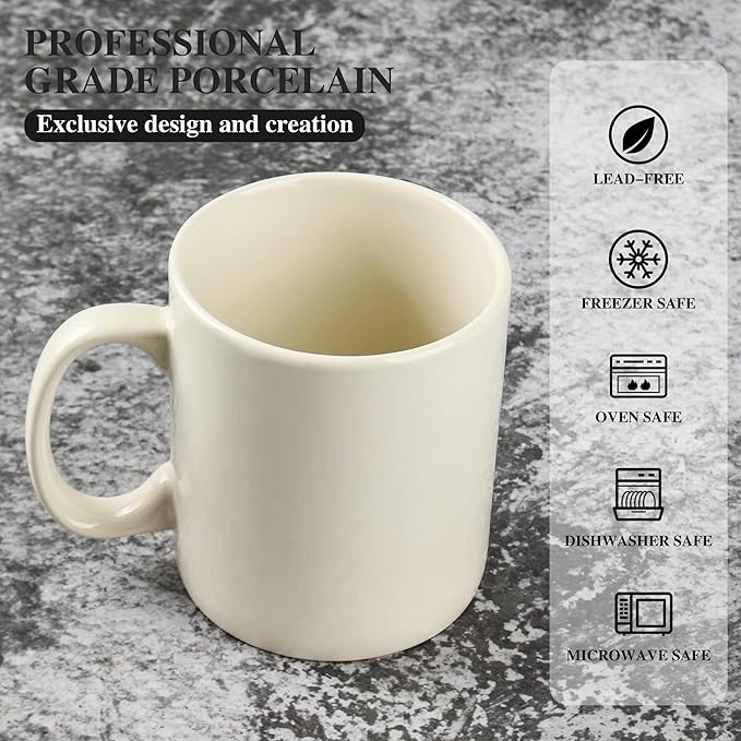 29oz Extra Large Ceramic Coffee Mug with Handle for Office and Home (29ozCream)