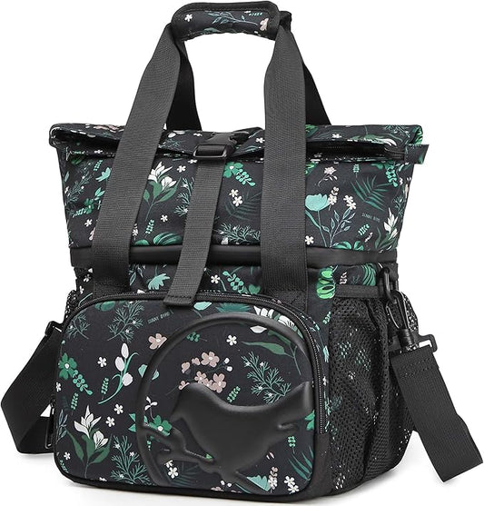 SUNNY BIRD Dual Compartment Lunch Bag Insulated Lunch Box for Women and Men (FloralFoliage 01)