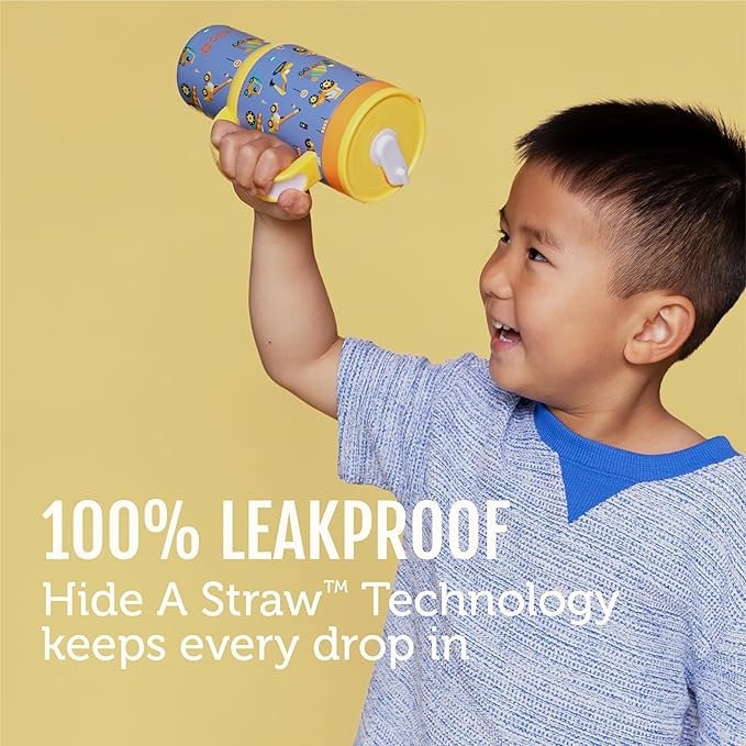 Ello Oasis 18oz Stainless Steel Kids Tumbler with Handle & Retracting Straw, 100% Leakproof, Double-Wall Vacuum Insulated, Kids Water Bottle for School, BPA Free, Dishwasher Safe, Lighthouse