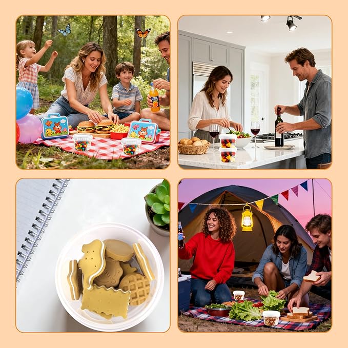 10 Pack 16oz Reusable Small Plastic Containers with Screw Lids, Small Food Storage Freezer Containers, Deli Containers Stackable Food Storage Jars, Sauce Condiment Jars Lunch Box Accessories