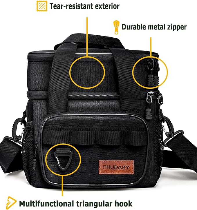 60oz Electric Lunch Box Food Heater, Heated Lunch Box for Adults Men, 12v/24v/110v Portable Food Warmer 80W Self Heating Lunchbox for Work Car Truck With Insulated Lunch Bag