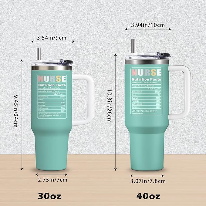 Nurse Gifts for Women 40Oz Nurse Cups Tumbler with Handle, Nurses Coffee Travel Mugs, Nurses Week Appreciation Gifts Nursing School Graduation Gift