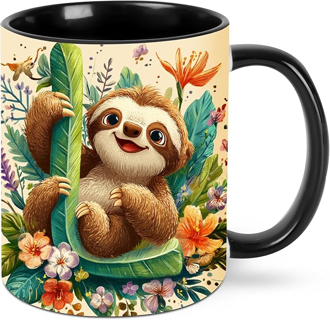 Yrebyou Sloth Coffee Mug Funny Tea Cup Ceramic Mugs 11OZ with Handle Gifts for Women Men Home Office Decor