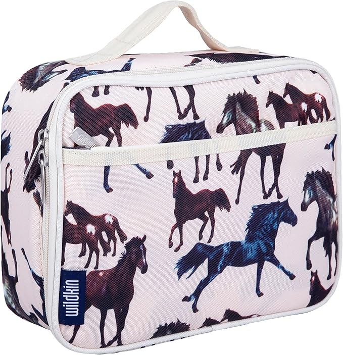 Wildkin Kids Insulated Lunch Box – Durable and Reusable for School & Travel - Horse Dreams