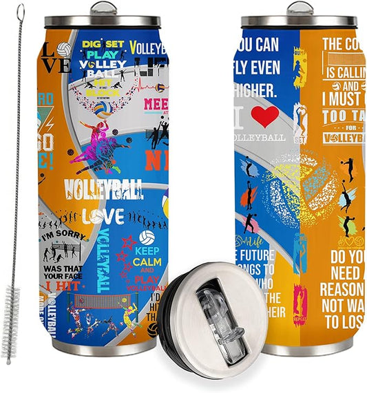Volleyball Tumbler Cup Travel Mug With Lid,Volleyball Lover Birthday Gifts Stainless Steel Vacuum Coffee Mug Cup Volleyball Gifts For Women Men 17 Oz