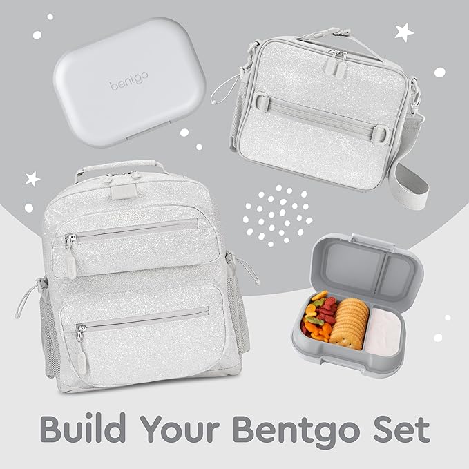 Bentgo Chill Kids Leak-Proof Lunch Box - 4-Compartment Bento Box with Built-In Ice Pack, 3.3 Cup Capacity, PFAS & BPA-Free, Microwave & Dishwasher Safe, Ideal Size for Ages 3 to 7 (Gray)