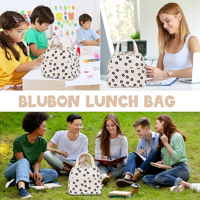 Bluboon Lunch Box for Women Cute Lunch Bag Reusable Insulated Lunch Bags Large Capacity Lunchbox Cooler for Work Picnic or Travel
