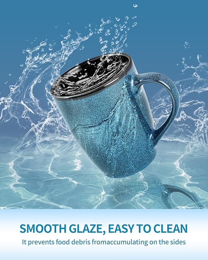 Ceramic Mugs 12oz,Large Ceramic Coffee Cups for Men, Women, Dad, Mom, Modern Coffee Mugs With Handle For Tea,Latte,Cappuccino,Cocoa. (Blue 1 Pack)