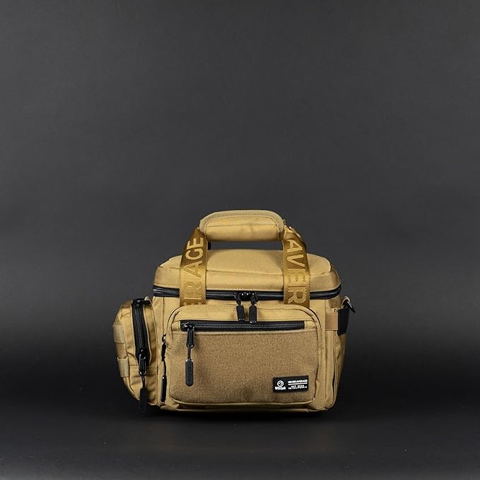 WOLFpak 9L Mini Tactical Lunch Box Cooler Bag - Water-Resistant 1000D Fabric, Insulated, Multiple Pockets, MOLLE & Patch Panel, Ideal for Work, Gym, Hiking (Khaki)