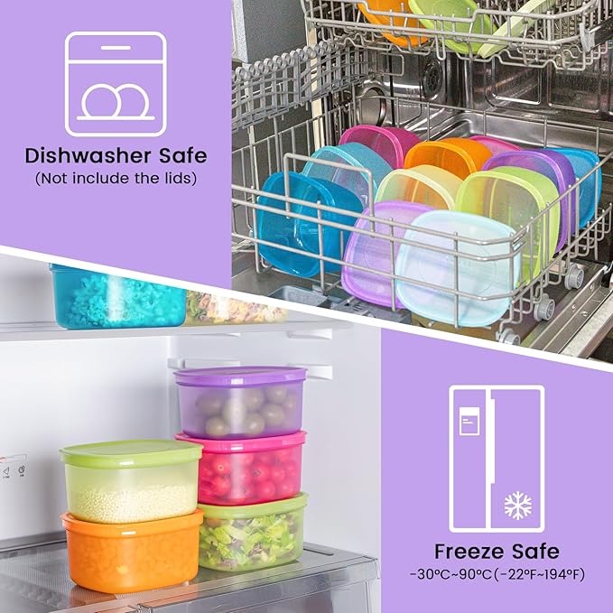 7-Piece Meal Prep Containers — 3.75-Cup Reusable Airtight Plastic Food Storage Containers with Lids, BPA-Free, Microwave/Freezer/Fridge Safe, Stackable Lunch & Leftovers Organizer(900ml)