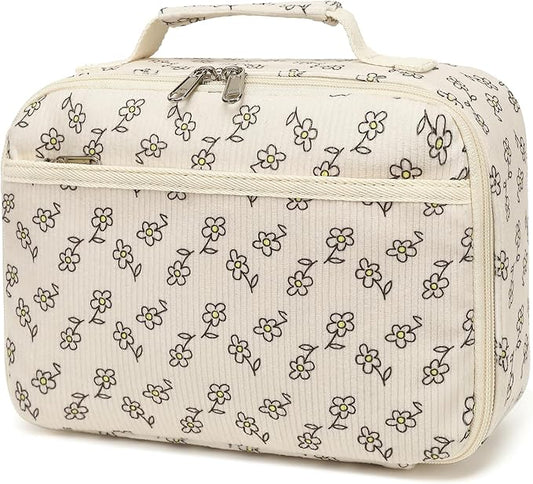 Bluboon Kids Girls Lunch Bag Insulated Lunch Box for school Corduroy Lunch Cooler Organizer School Kids Lunch Tote