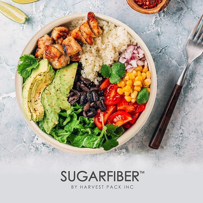 [500 COUNT]Harvest Pack PFAS FREE 32oz Compostable Round Paper Bowls with Dome Lids - Heavy-Duty Eco-Friendly Disposable Bagasse Salad Bowl Sugarcane made plant fibers for Meal Prep