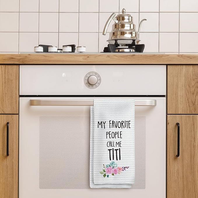 Titi Gifts Kitchen Towels, Best Titi Auntie Gifts Hand Towels, Auntie Aunt Gift from Niece Nephew Dish Towel Tea Towel for Kitchen, Gift for TitiAuntie, 16x24inch