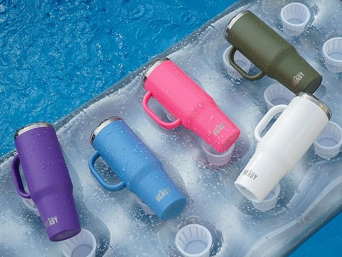 Beast 42 oz Tumbler Stainless Steel Vacuum Insulated Coffee Ice Cup Double Wall Travel Flask (Deep Purple)