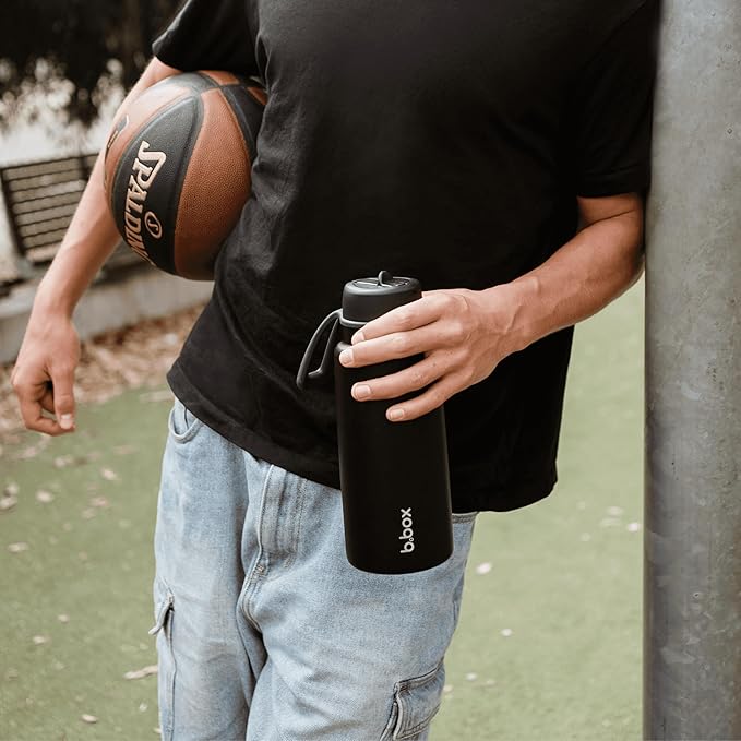 b.box Triple Insulated 34oz Water Bottle w/Stainless Steel Straw. 46 Hours Cold. Leak Proof Tumbler with Lid and Straw for Travel, Gym & School. BPA Free Sports Water Bottles.