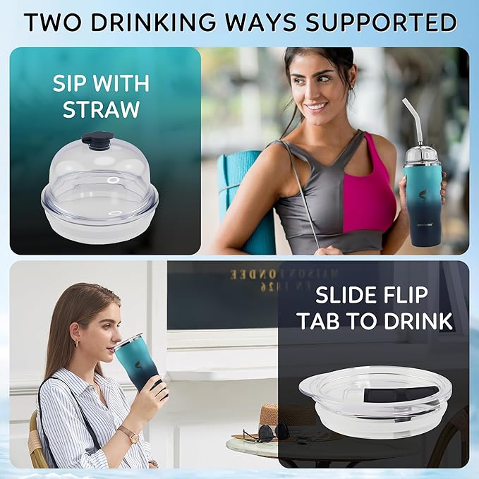 20Oz Insulated Tumbler With Straw And Lid, Spill Proof Tumbler for Iced Coffee And Hot Beverage, Double Wall Vacuum Travel Mug,Stainless Steel Straws for Tumbler, Green