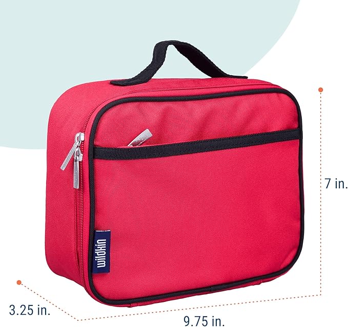 Wildkin Kids Insulated Lunch Box – Durable and Reusable for School & Travel - Cardinal Red