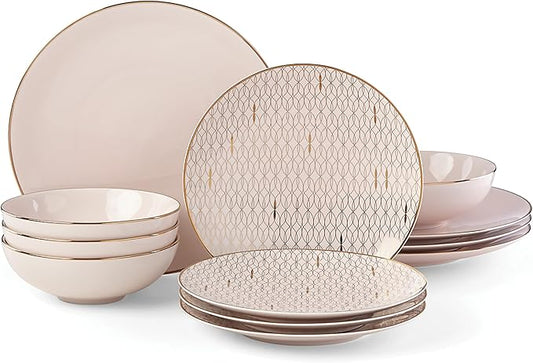 Lenox 886115 Trianna Blush 12-Piece Dinnerware Set