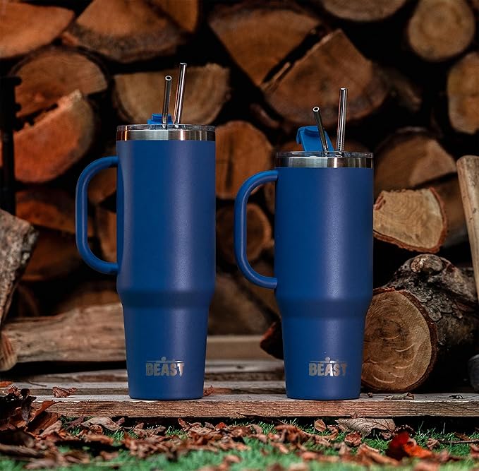 Beast 42 oz Tumbler Stainless Steel Vacuum Insulated Coffee Ice Cup Double Wall Travel Flask (Royal Blue)
