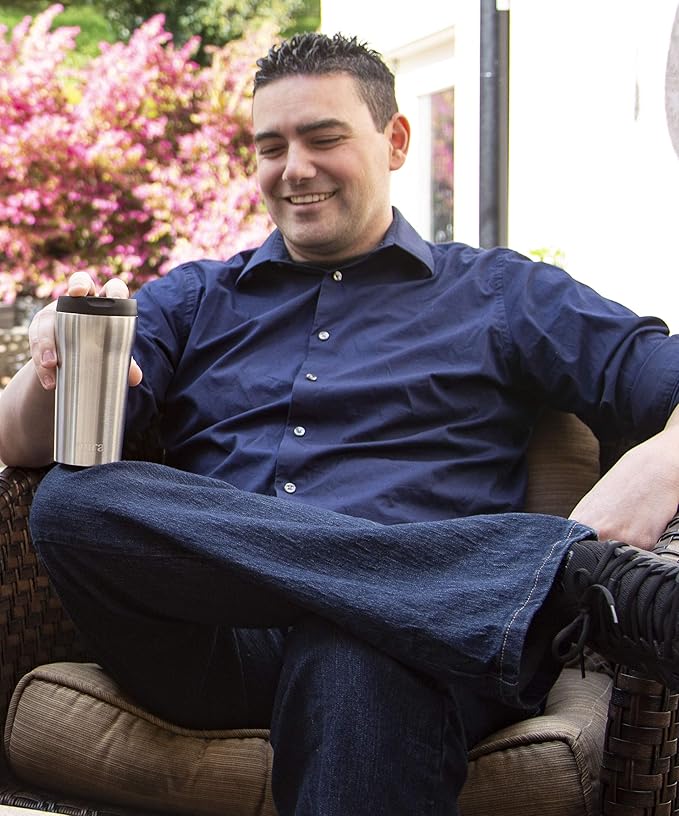 MIRA 12 oz Coffee Travel Mug - Stainless Steel Insulated Tumbler with Leak-Proof Lid - Hot & Cold Cup - Black