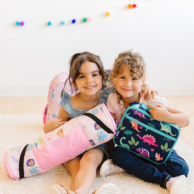 Wildkin Kids Insulated Lunch Box – Durable and Reusable for School & Travel - Darling Dinosaurs