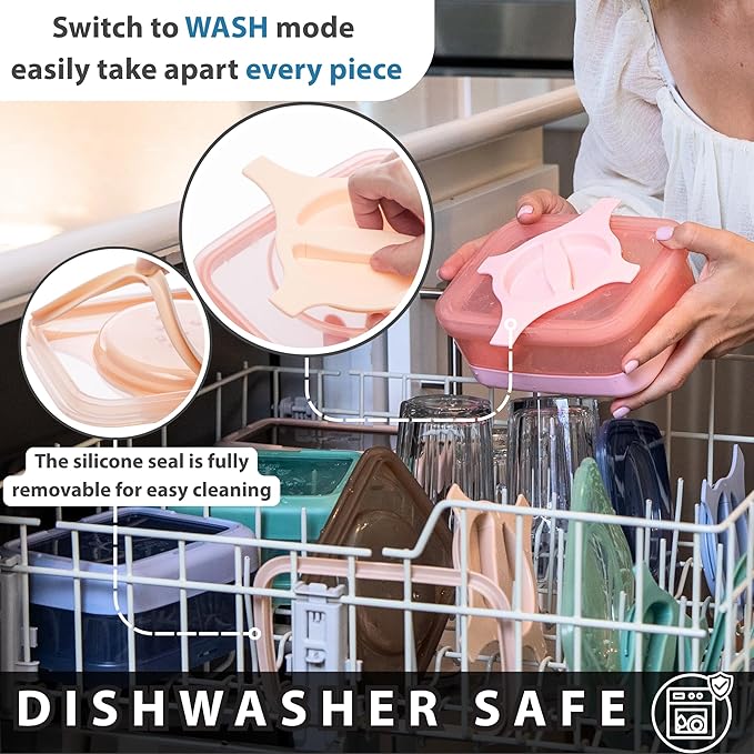 Bento Box 25.5oz 3 Cups Leakproof Salad and Meal Prep Container Twistlock Lid Reusable BPA-Free Portable Microwave and Dishwasher Safe for Work Lunch Blue