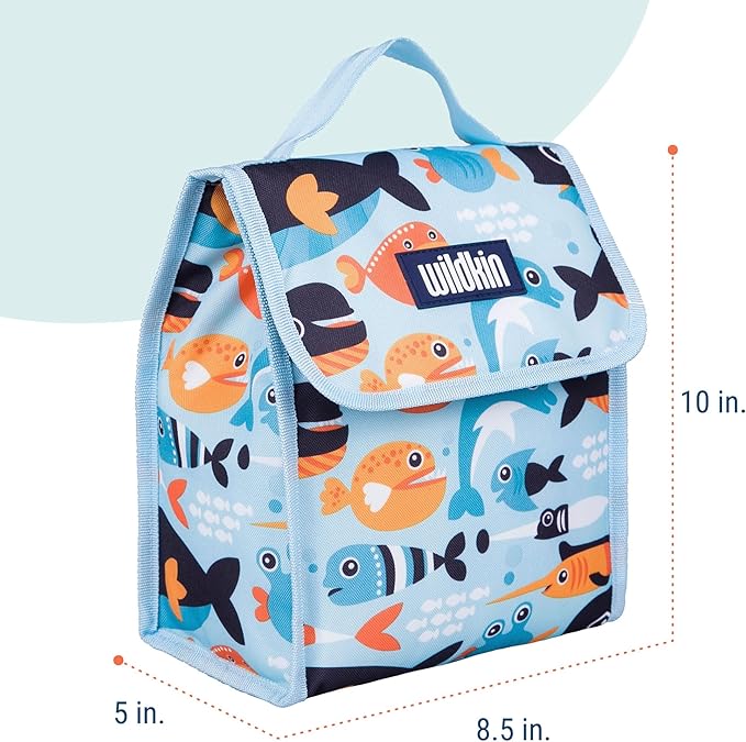 Wildkin Kids Insulated Lunch Bag – Reusable, Ideal for Hot/Cold Snacks, School & Travel - Big Fish