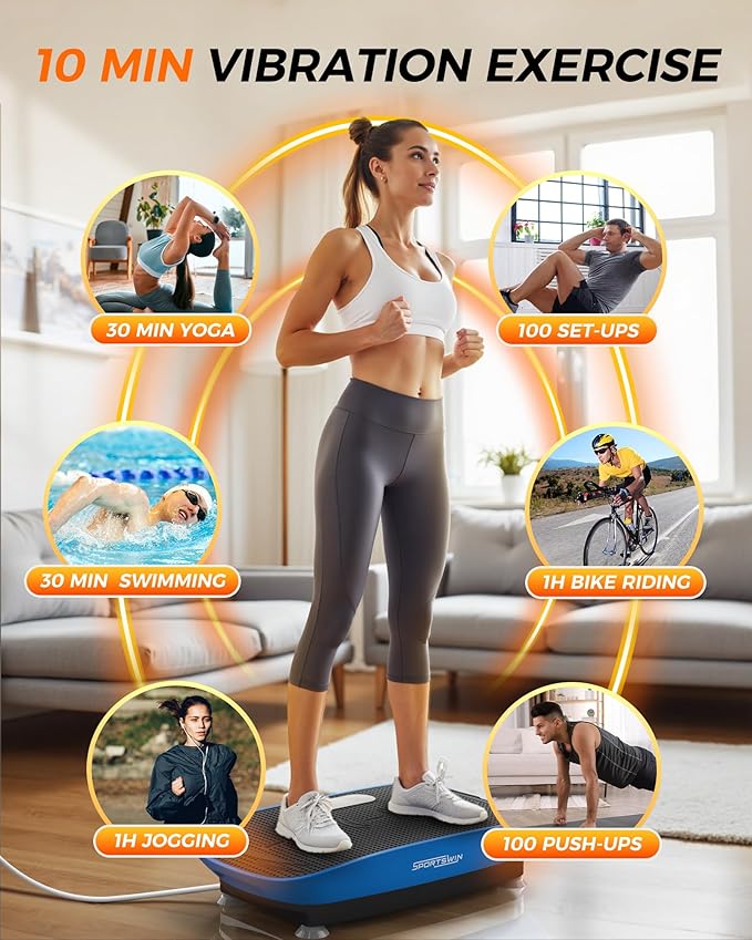 Vibration Plate Exercise Machine, Fitness Platform Shaking Full Body, Vibration Plate for Lymphatic Drainage,Motor Speed Control , Home Training Equipment for Weight Loss & Toning