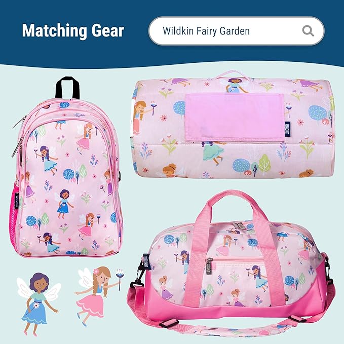 Wildkin Kids Insulated Lunch Box – Durable and Reusable for School & Travel - Fairy Garden