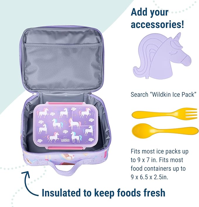 Wildkin Kids Insulated Lunch Box – Durable and Reusable for School & Travel - Sweet Dreams