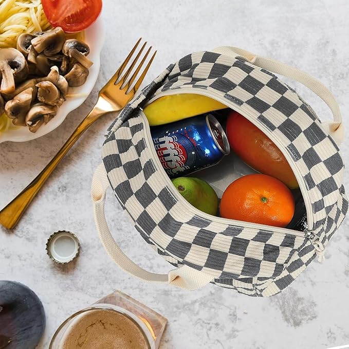 Bluboon Lunch Bag for Women Men Cute Corduroy Lunch Tote Bags Reusable Insulated Lunch Box Large Capacity Reusable Insulated Cooler for Work Picnic or Travel