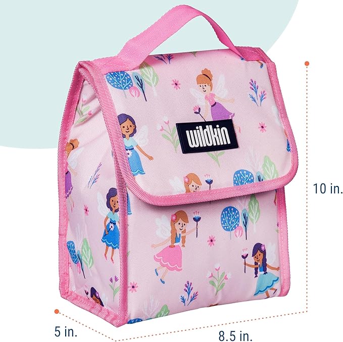 Wildkin Kids Insulated Lunch Bag – Reusable, Ideal for Hot/Cold Snacks, School & Travel - Fairy Garden