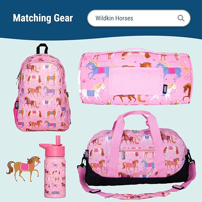 Wildkin Kids Insulated Lunch Bag – Reusable, Ideal for Hot/Cold Snacks, School & Travel - Horses