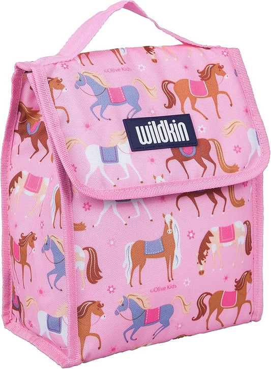Wildkin Kids Insulated Lunch Bag – Reusable, Ideal for Hot/Cold Snacks, School & Travel - Horses